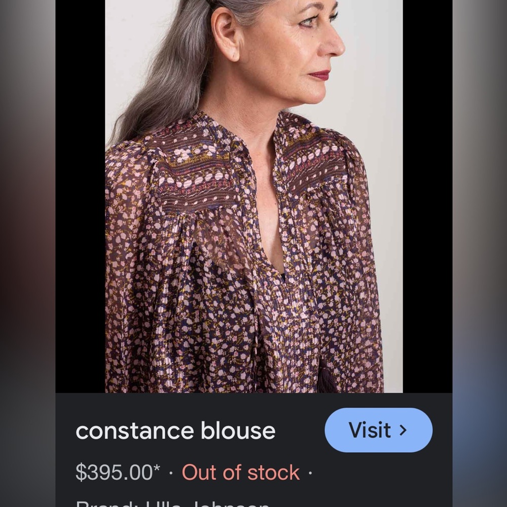 Ulla Johnson Constance Blouse - Purple Floral size 6 95% silk